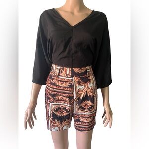 Stylish High Waist Patterned Shorts